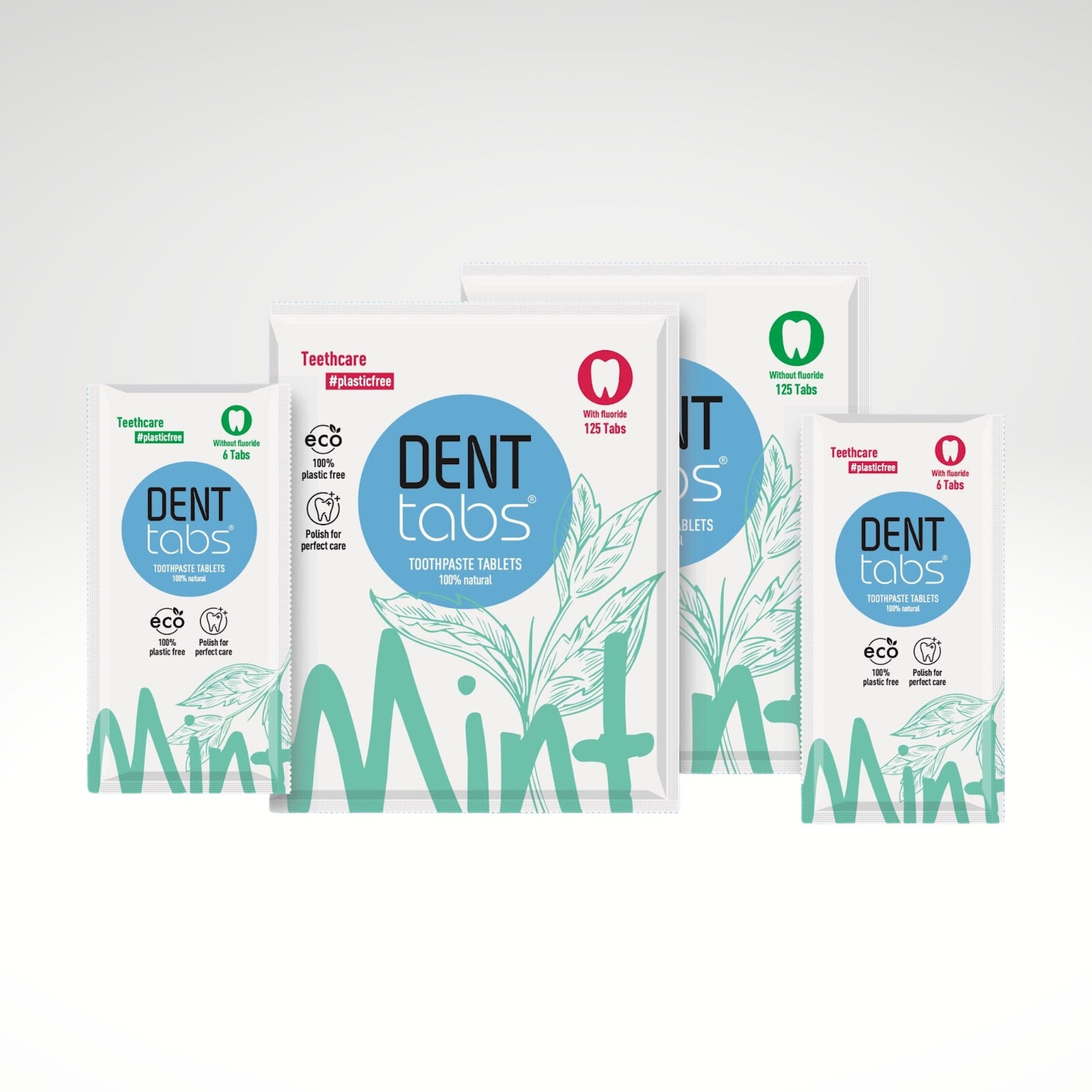 DENTtab Toothpaste Tablets - Fluoride Free - Eco Patch All Packets